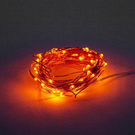 battery operated orange fairy lights